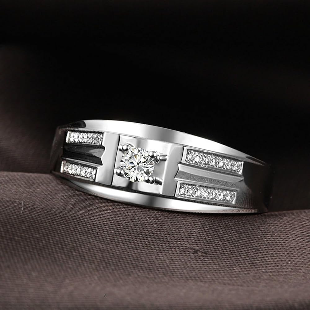 Lab Diamond Ring Men, Diamond Wedding Rings Platinum PT950 1